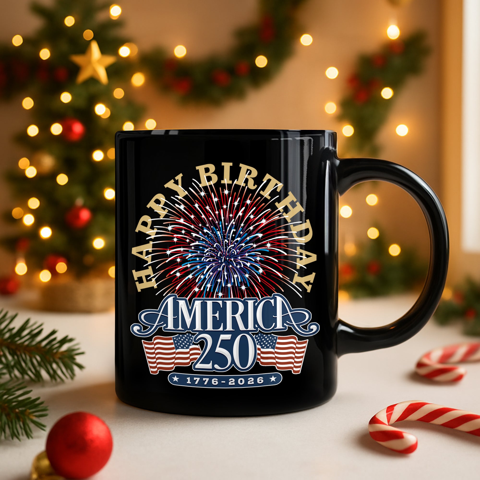 America 250 Semiquincentennial Fireworks Celebration Black Mug HO82 894606 - Image 3