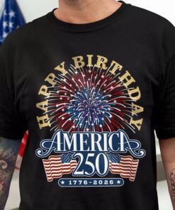 America 250 Semiquincentennial Fireworks Celebration Dark Shirt