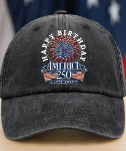 America 250 Semiquincentennial Fireworks Celebration Washed Denim Baseball Cap