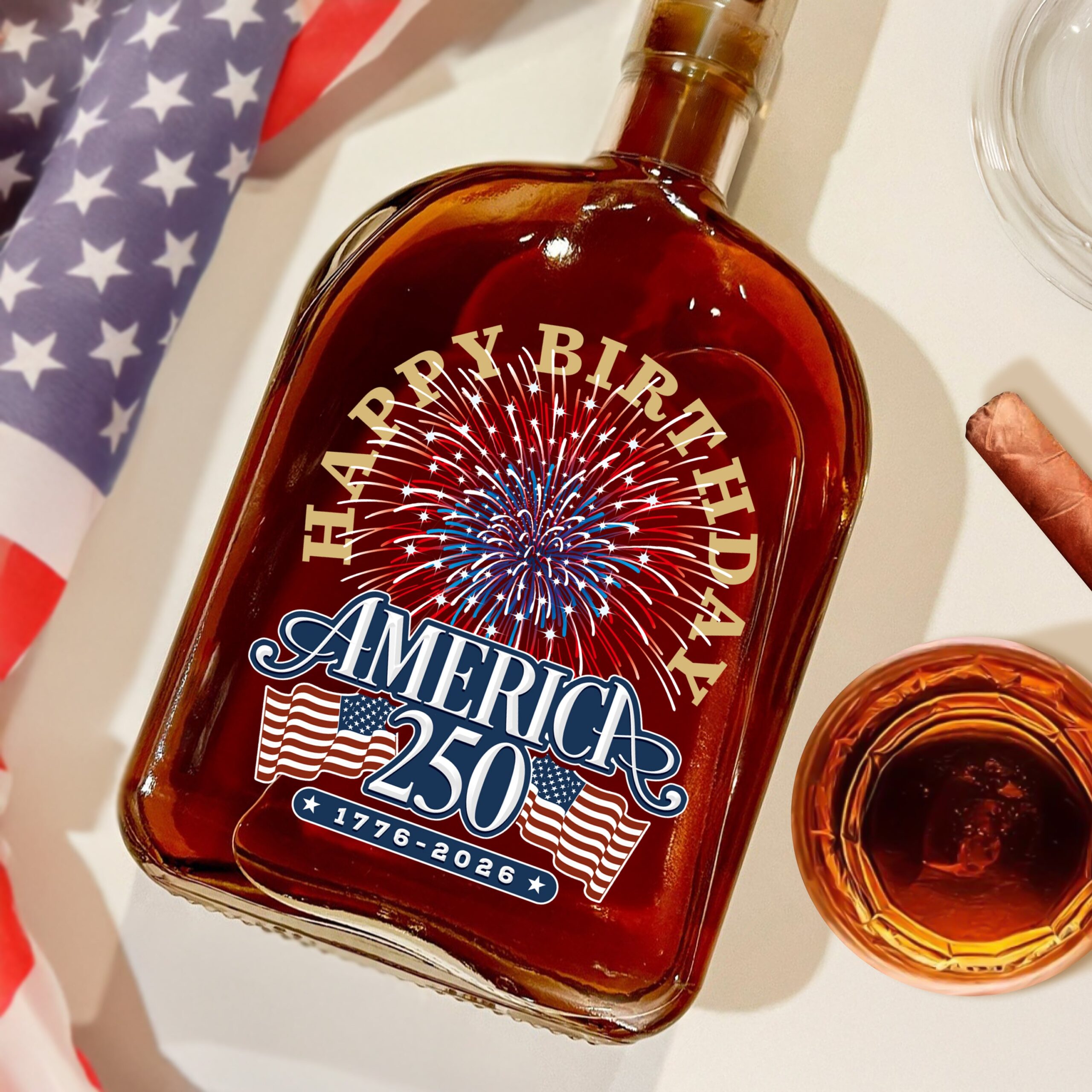 America 250 Semiquincentennial Fireworks Celebration Whiskey Bottle HO82 894614 - Image 2
