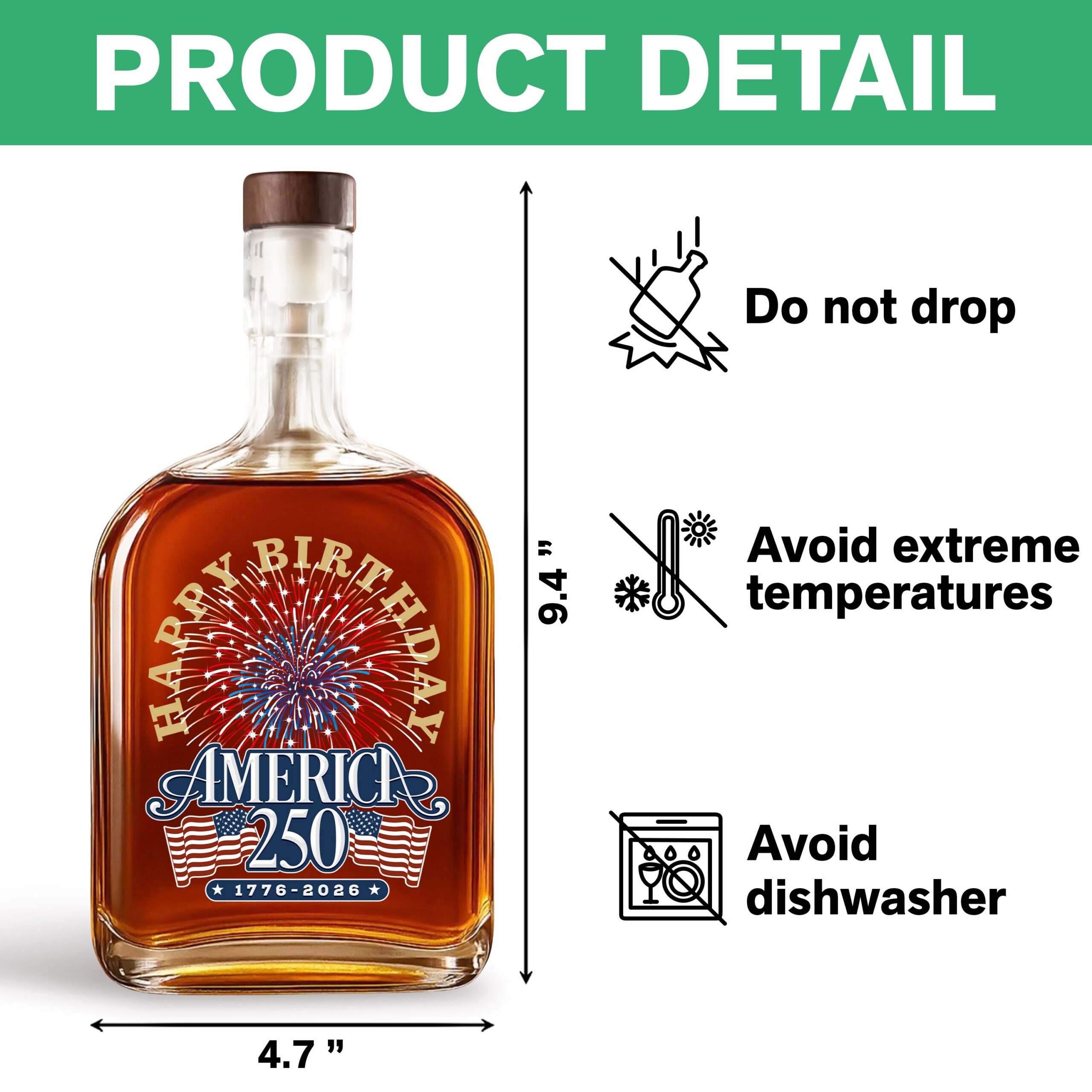 America 250 Semiquincentennial Fireworks Celebration Whiskey Bottle HO82 894614 - Image 7