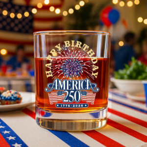 Alternative view of America 250 Semiquincentennial Fireworks Celebration Whiskey Glass HO82 894612