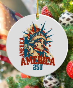America 250 USA Freedom Liberty America 250 Anniversary Ceramic Ornament