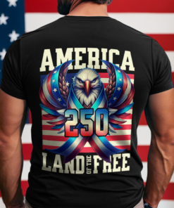 America 250 USA Freedom Liberty Back Side Dark Shirt