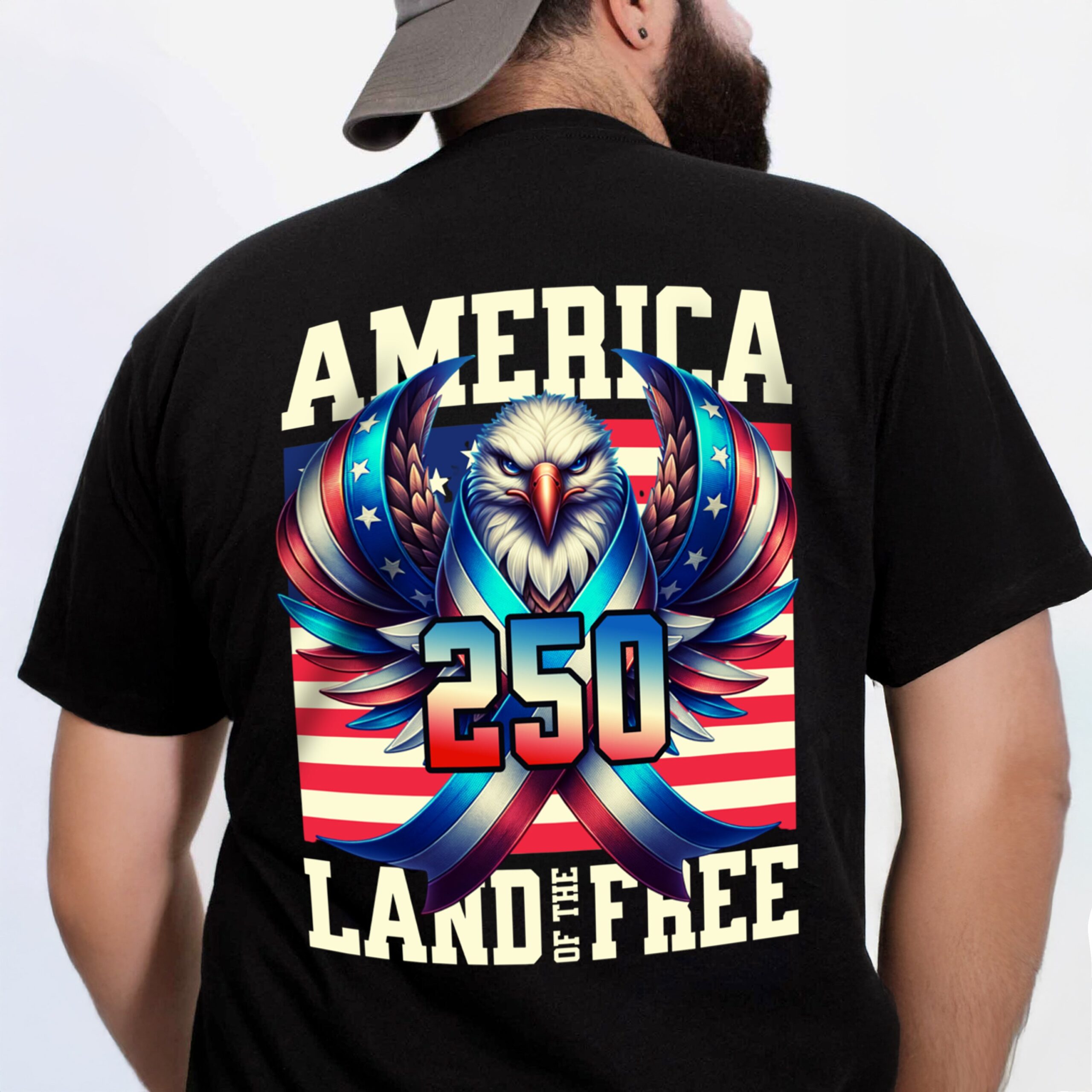 America 250 USA Freedom Liberty Back Side Dark Shirt HA75 897286 - Image 7