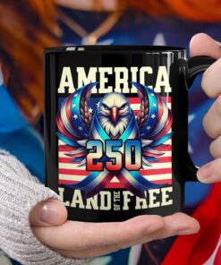 America 250 USA Freedom Liberty Black Mug