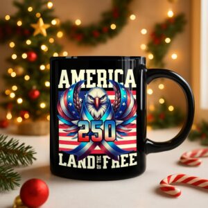 Alternative view of America 250 USA Freedom Liberty Black Mug HA75 897292