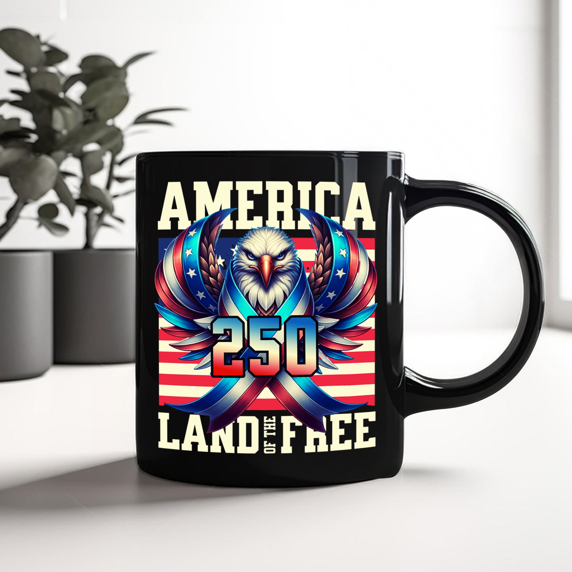 America 250 USA Freedom Liberty Black Mug HA75 897292 - Image 4
