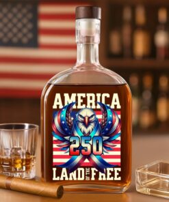 America 250 USA Freedom Liberty Whiskey Bottle
