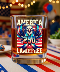 Alternative view of America 250 USA Freedom Liberty Whiskey Glass
