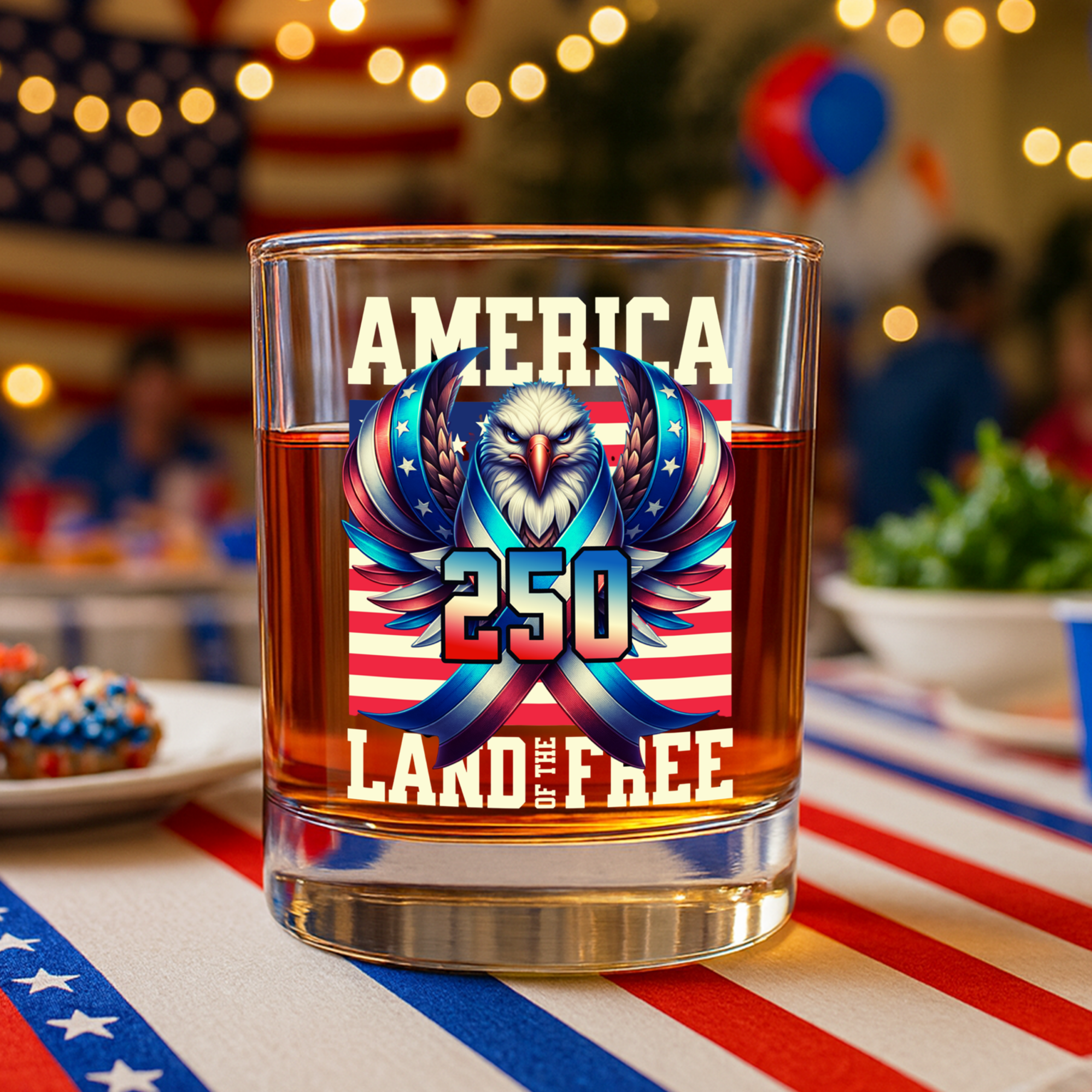 America 250 USA Freedom Liberty Whiskey Glass HA75 897290 - Image 2