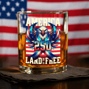 America 250 USA Freedom Liberty Whiskey Glass HA75 897290