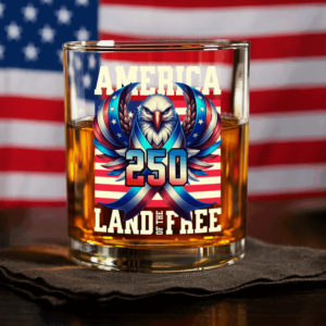 America 250 USA Freedom Liberty Whiskey Glass HA75 897290