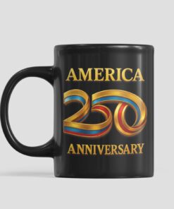 Alternative view of America 250 Years 1776-2026 Mug | Happy 250th Birthday USA | Patriotic 4th of July Black Mug