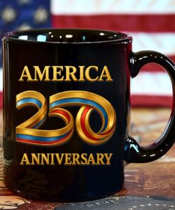 America 250 Years 1776-2026 Mug | Happy 250th Birthday USA | Patriotic 4th of July Black Mug