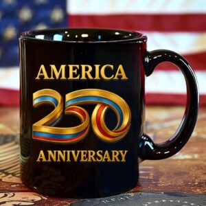 America 250 Years 1776â€“2026 Mug | Happy 250th Birthday USA | Patriotic 4th of July Black Mug 683411