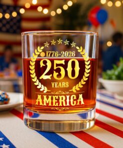 Alternative view of America 250 Years America 250th Anniversary Whiskey Glass