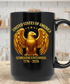 Alternative view of America 250 Years Anniversary Mug | 250 Years of Freedom 1776-2026  Black Mug