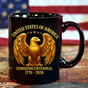 America 250 Years Anniversary Mug | 250 Years of Freedom 1776â€“2026  Black Mug 683422
