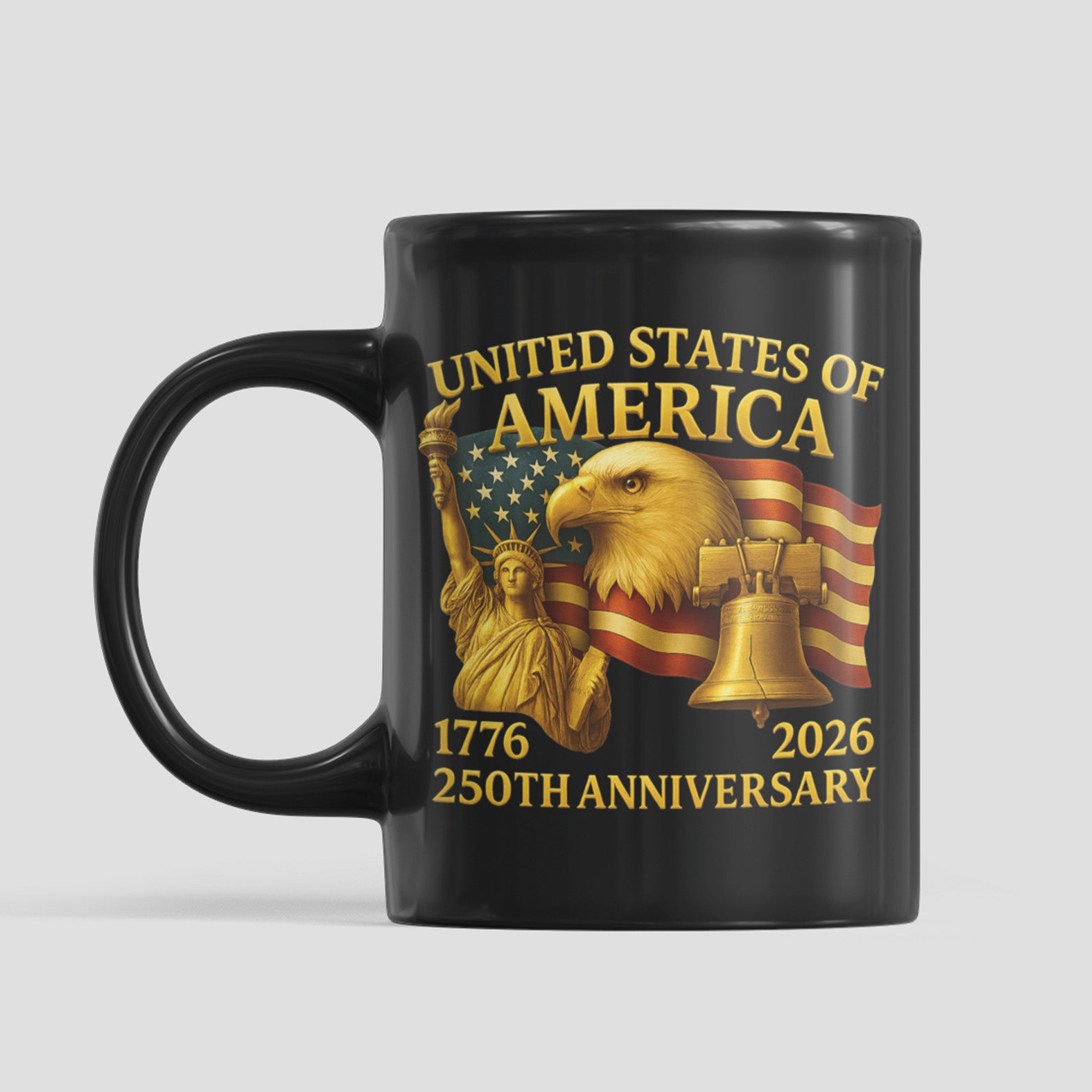 America 250 Years Anniversary Mug | Happy 250th Birthday 1776–2026 Black Mug 683041 - Image 4