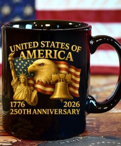 America 250 Years Anniversary Mug | Happy 250th Birthday 1776-2026 Black Mug