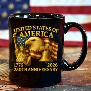 America 250 Years Anniversary Mug | Happy 250th Birthday 1776–2026 Black Mug 683041