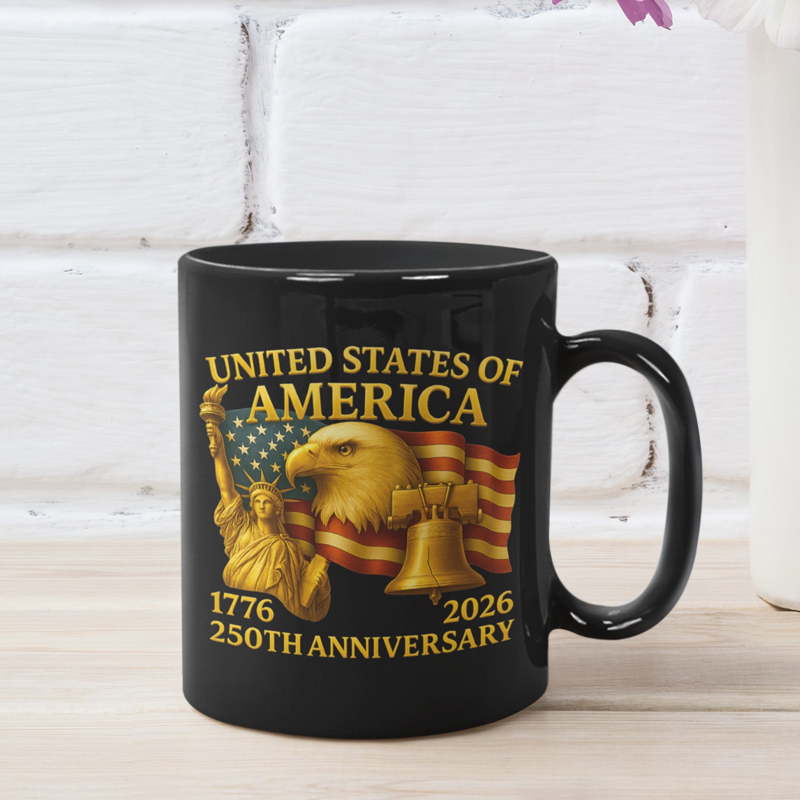 America 250 Years Anniversary Mug | Happy 250th Birthday 1776–2026 Black Mug 683041 - Image 3