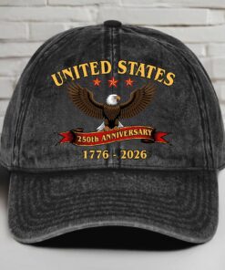America 250 Years Anniversary Printed Vintage Washed Denim Baseball Cap | 250th Anniversary Hat