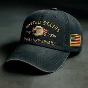Alternative view of America 250 Years Anniversary Trucker Hat | 250th Anniversary Embroidered Trucker Hat | U.S. Tribute Retro Cap Hat BX25