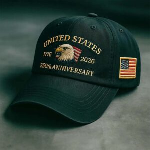 America 250 Years Anniversary Trucker Hat | 250th Anniversary Embroidered Trucker Hat | U.S. Tribute Retro Cap Hat BX25