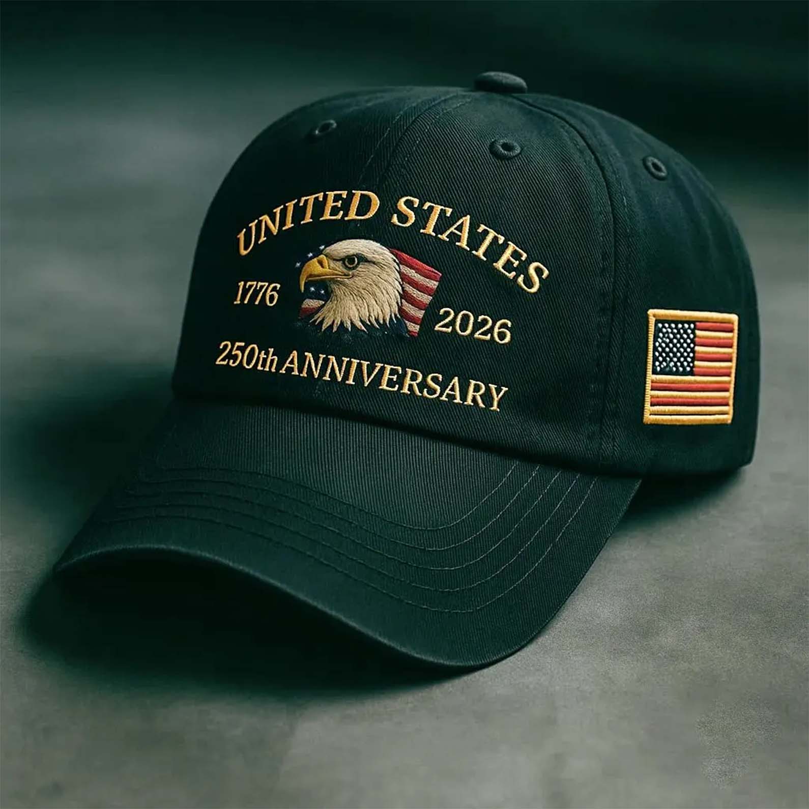 America 250 Years Anniversary Trucker Hat | 250th Anniversary Embroidered Trucker Hat | U.S. Tribute Retro Cap Hat BX25