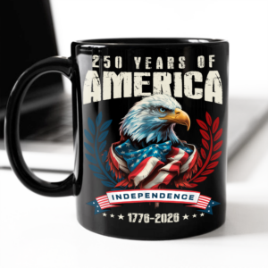 Alternative view of America 250 Years Eagle Independence Day Patriotic Black Mug LM32 895257