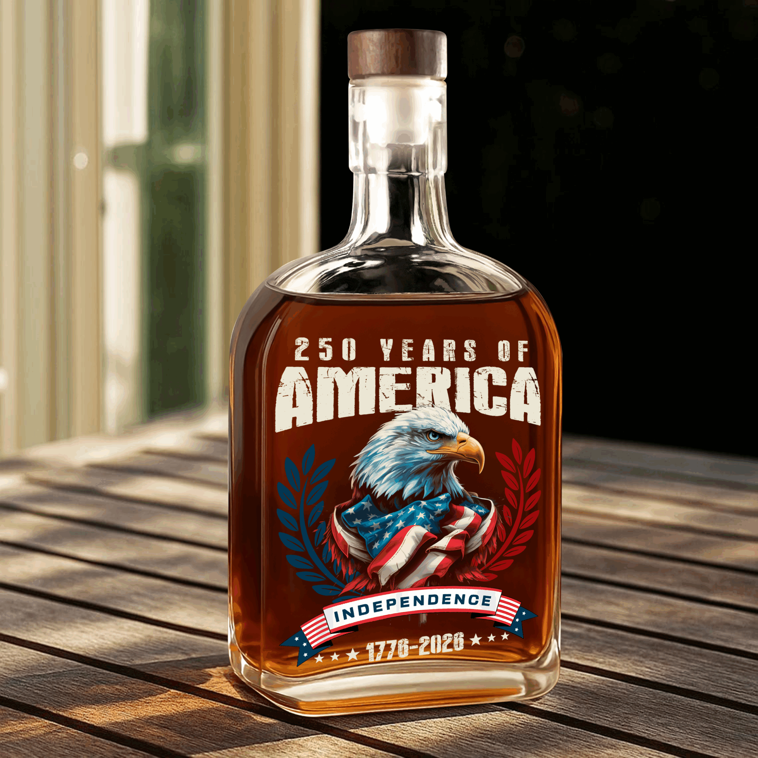 America 250 Years Eagle Independence Day Patriotic Whiskey Bottle LM32 895259 - Image 5
