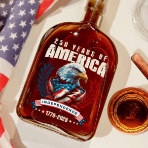 Alternative view of America 250 Years Eagle Independence Day Patriotic Whiskey Bottle LM32 895259
