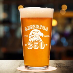 Alternative view of America 250 Years Glass | Happy 250th Birthday USA | Patriotic 4th Of July Glass | America 250th Anniversary | Independence Day Whiskey Glass Beer Glass 682552