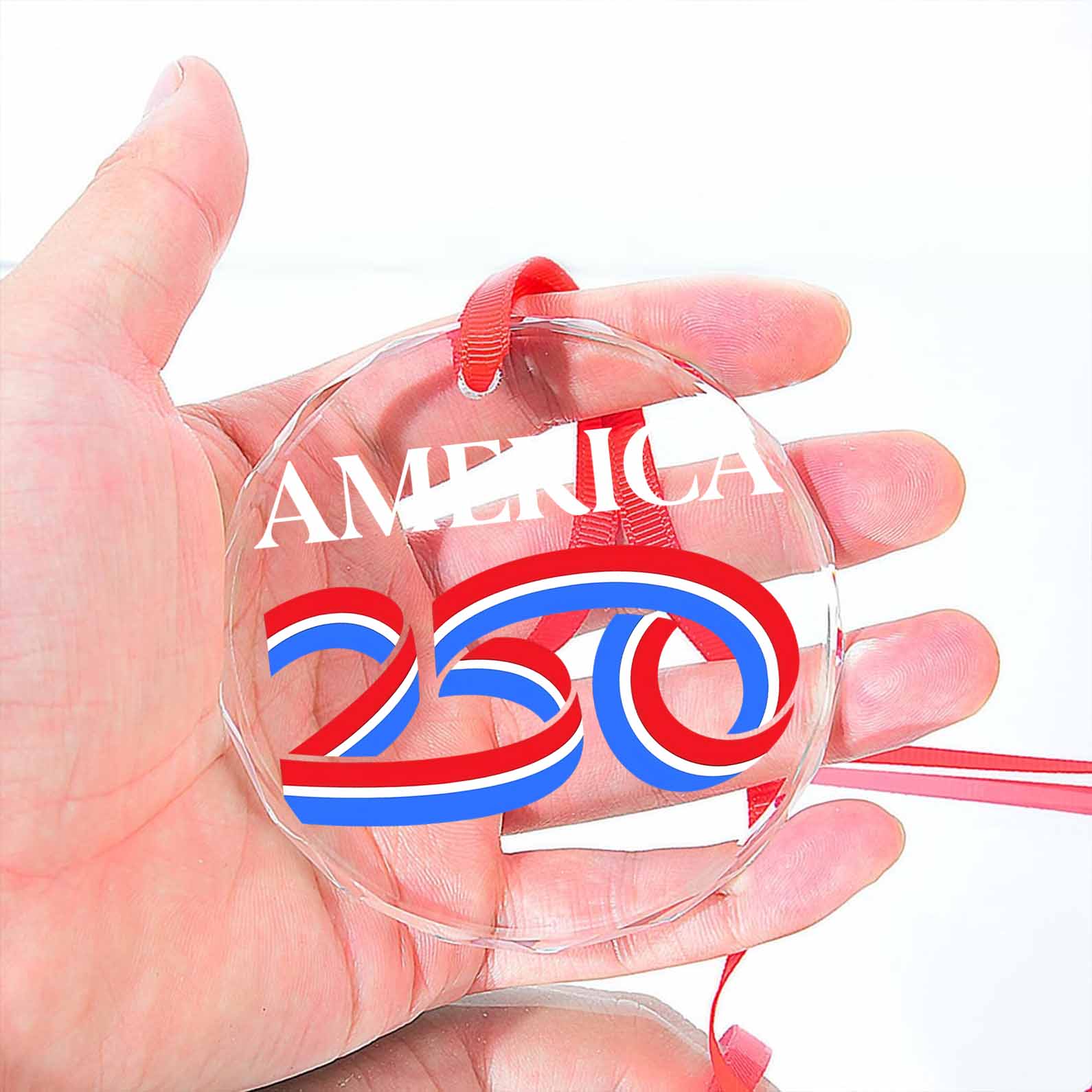 America 250 Years Glass Ornament | America 250 Anniversary | Happy 250th Birthday USA | Patriotic 4th Of July Glass Ornament For Christmas Decor 682669 - Image 5