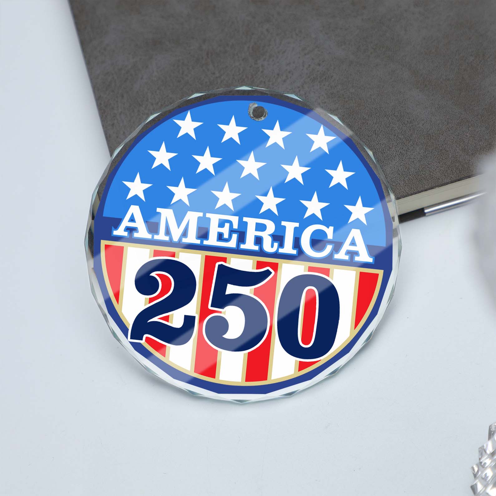 America 250 Years Glass Ornament | Happy 250th Birthday USA | Patriotic 4th of July Glass Ornament for Christmas Decor 682681 - Image 5