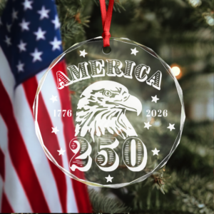 Alternative view of America 250 Years Happy 250th Birthday USA Glass Ornament HA75 898104