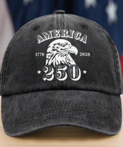 America 250 Years Happy 250th Birthday USA Washed Denim Baseball Cap