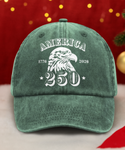 Alternative view of America 250 Years Happy 250th Birthday USA Washed Denim Baseball Cap
