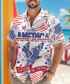 Alternative view of America 250 Years Of Freedom Hawaiian Shirt