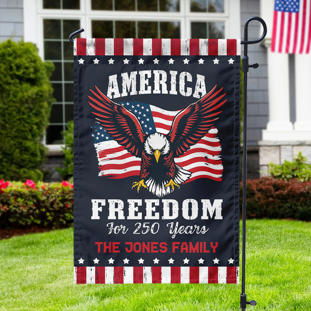 America 250 Years of Freedom Patriotic Eagle Flag Personalized Garden Flag HA75 897350 - Image 4