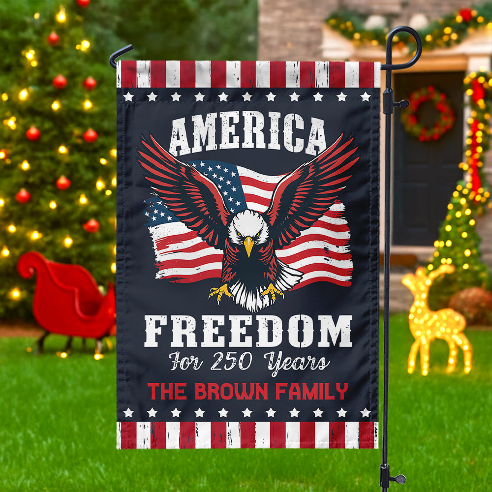 America 250 Years of Freedom Patriotic Eagle Flag Personalized Garden Flag HA75 897350 - Image 3