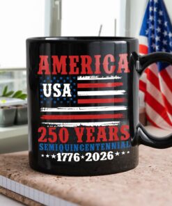Alternative view of America 250 Years Semiquincentennial Black Mug
