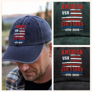 Alternative view of America 250 Years Semiquincentennial Washed Denim Baseball Cap TH10 894675