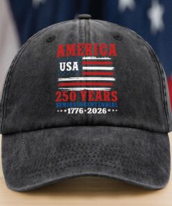 America 250 Years Semiquincentennial Washed Denim Baseball Cap