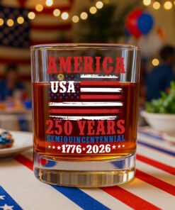 America 250 Years Semiquincentennial Whiskey Glass