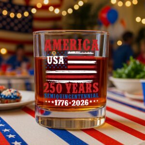 America 250 Years Semiquincentennial Whiskey Glass TH10 894671