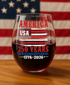 Alternative view of America 250 Years Semiquincentennial Wine Glass