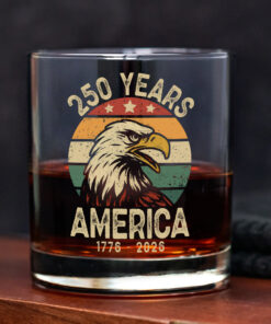 Alternative view of America 250 Years Whiskey Glass